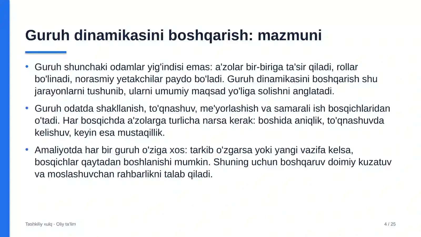 Elektr transportida guruh dinamikasini boshqarish 4