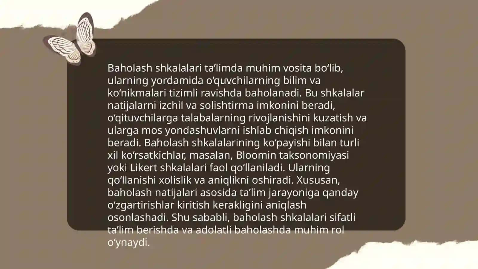 Baholash shkalalarini aniqlash 4