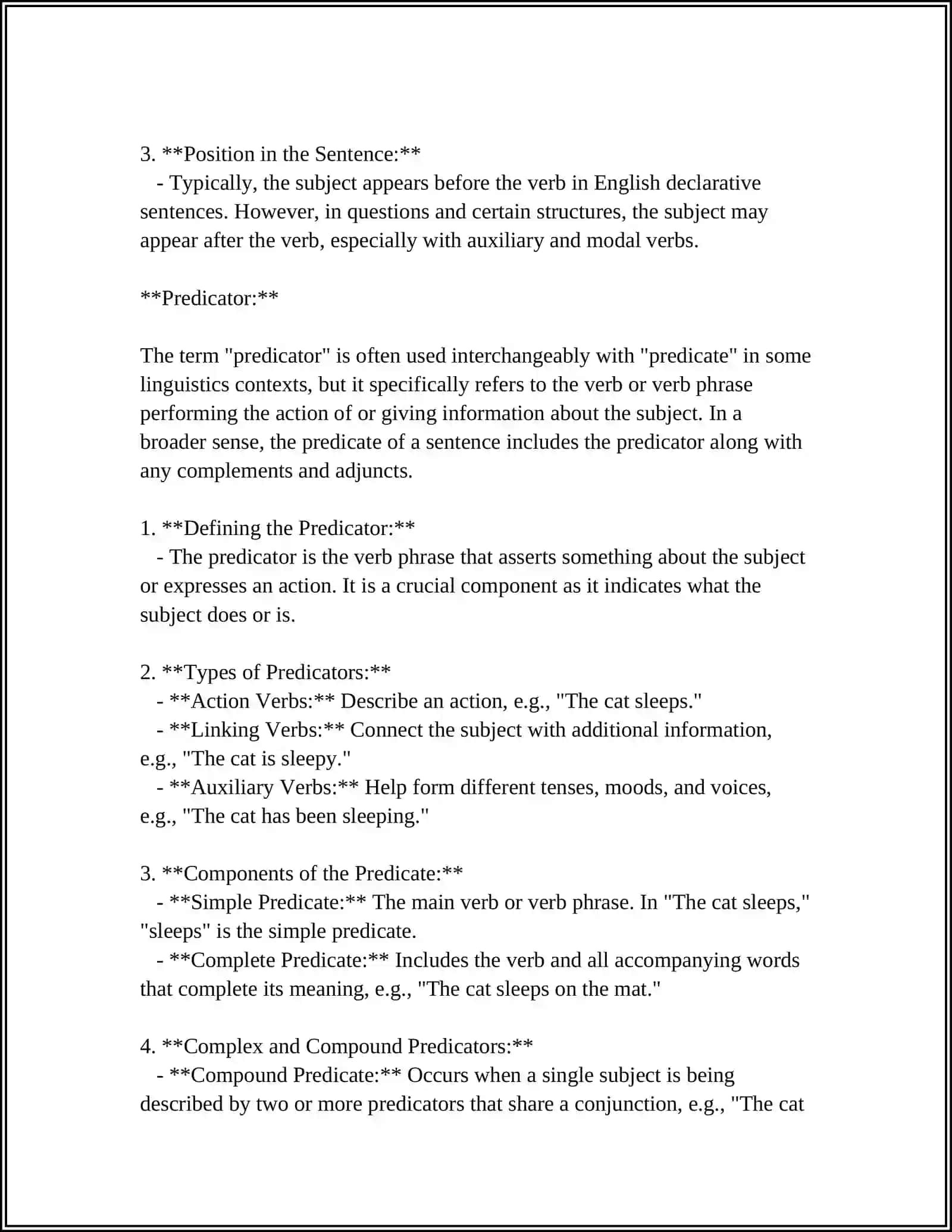 MUSTAQIL ISH Theme: SUBJECT AND PREDICATOR 4