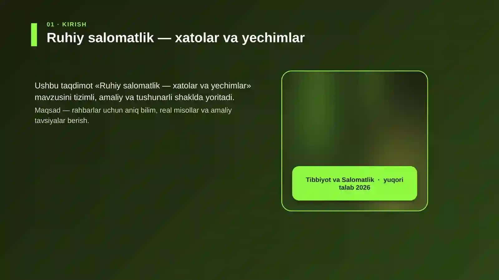 Ruhiy salomatlik — xatolar va yechimlar 4