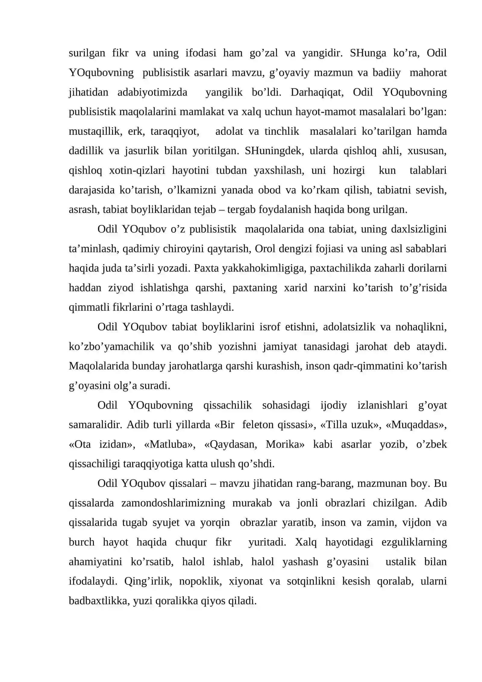 [Odil Yoqubov – serqirra ijodkor] 4