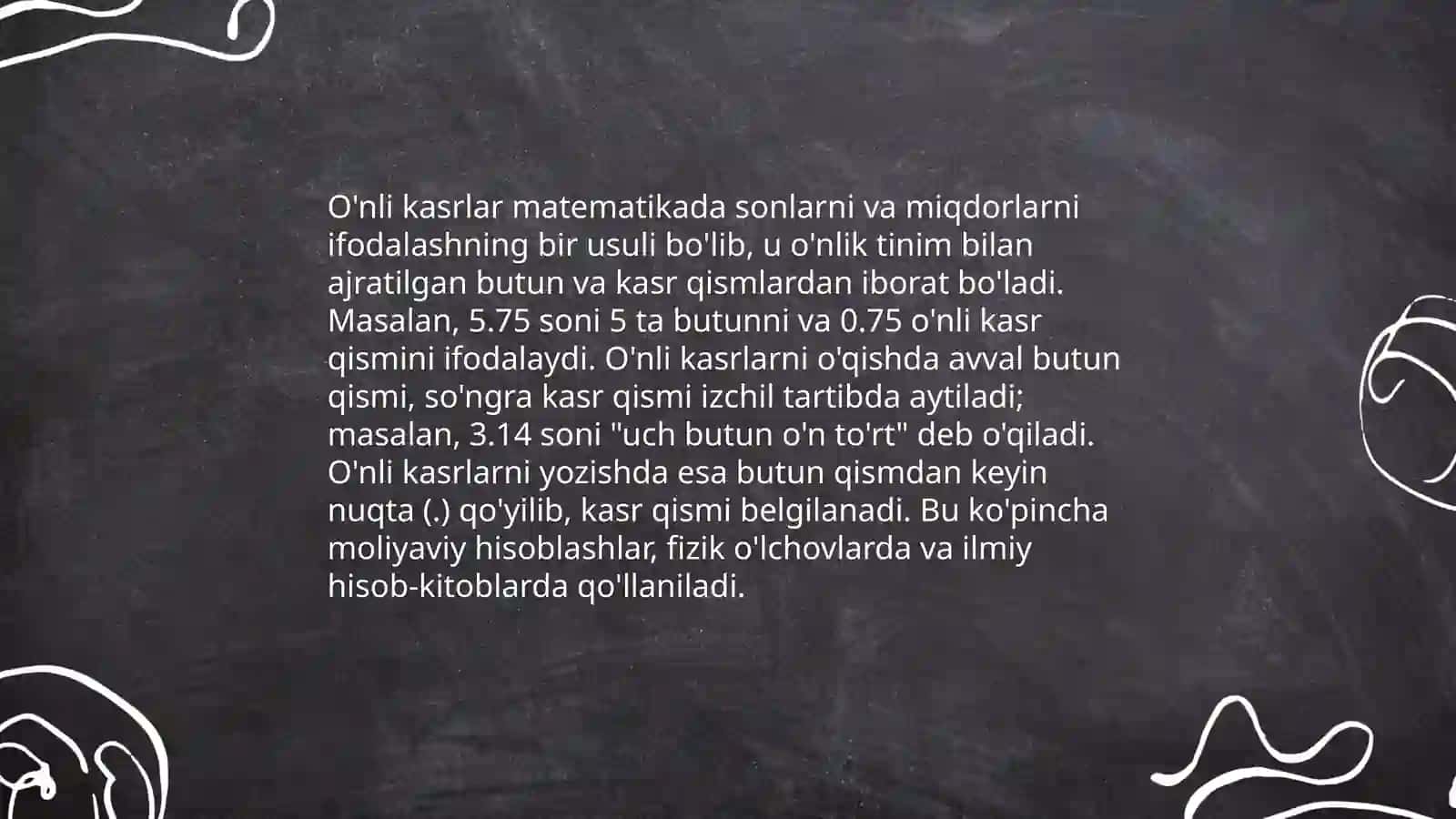 O’nli kasrlar 4