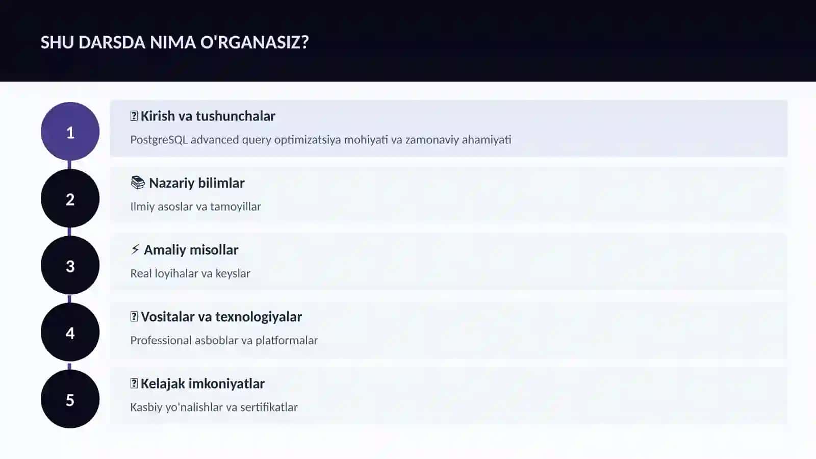 PostgreSQL advanced query optimizatsiya 4