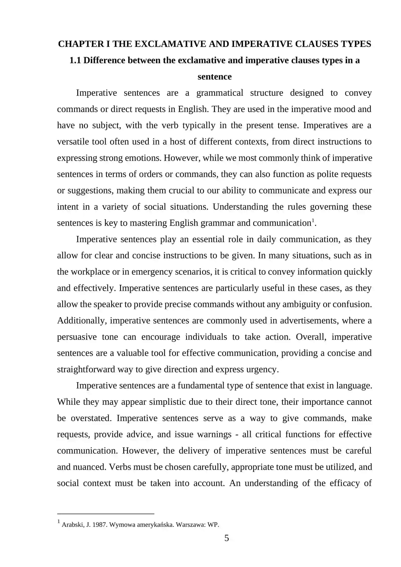 THE EXCLAMATIVE AND IMPERATIVE CLAUSES TYPES 4