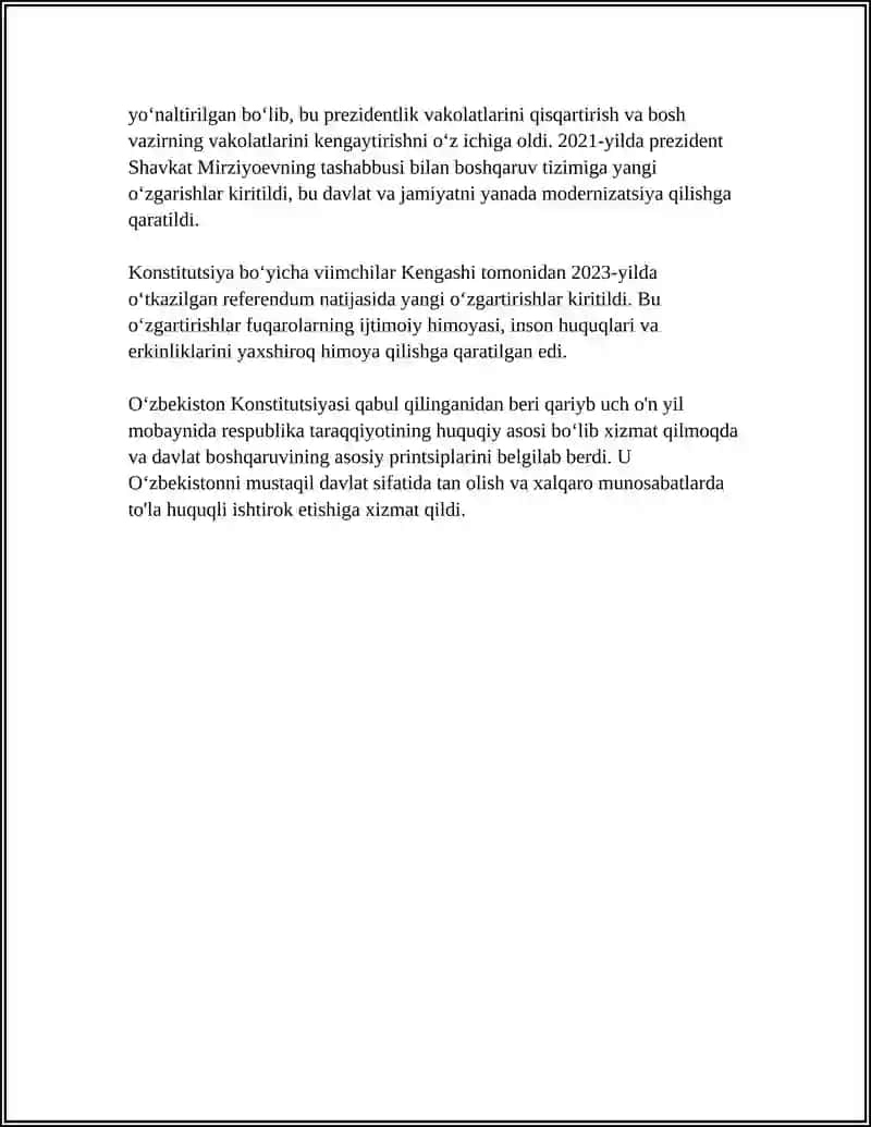ÒZBEKISTON KONSTITUTSIYASI 4