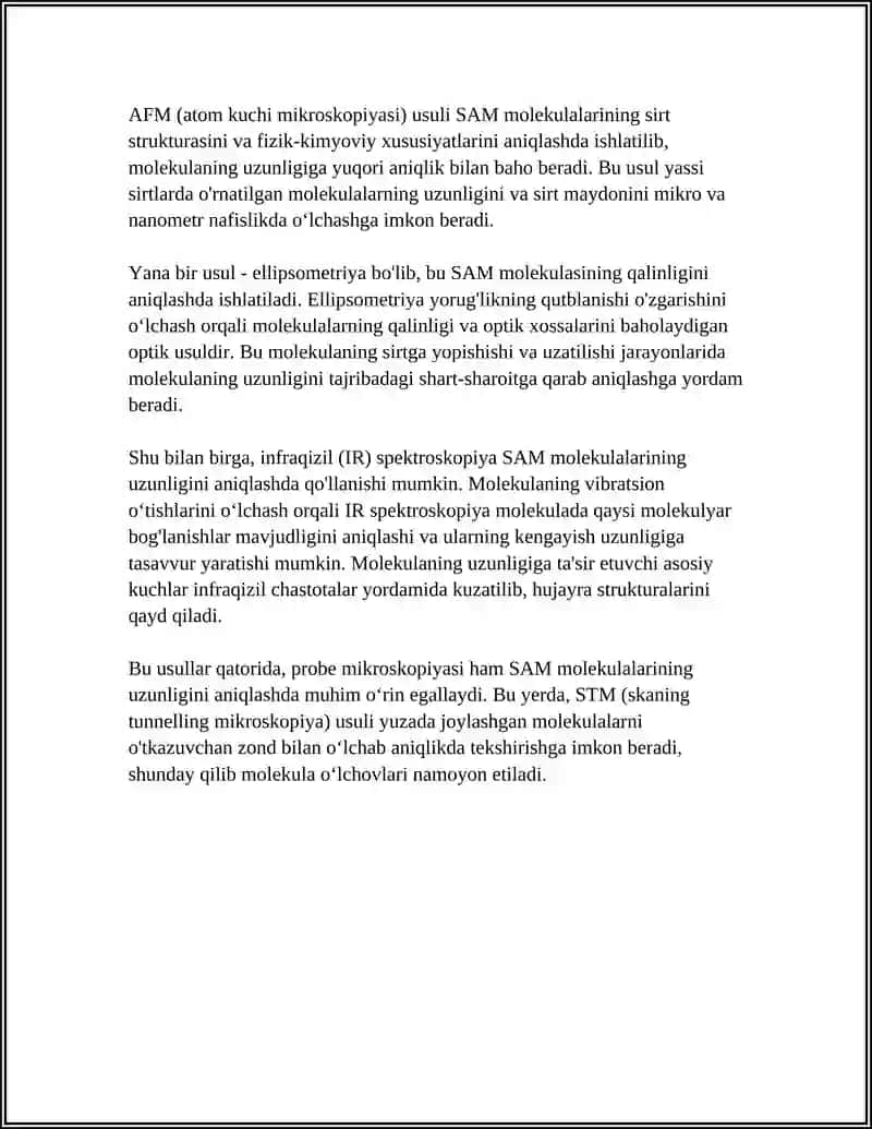 SAM molekulasining uzunligini hisoblash 4