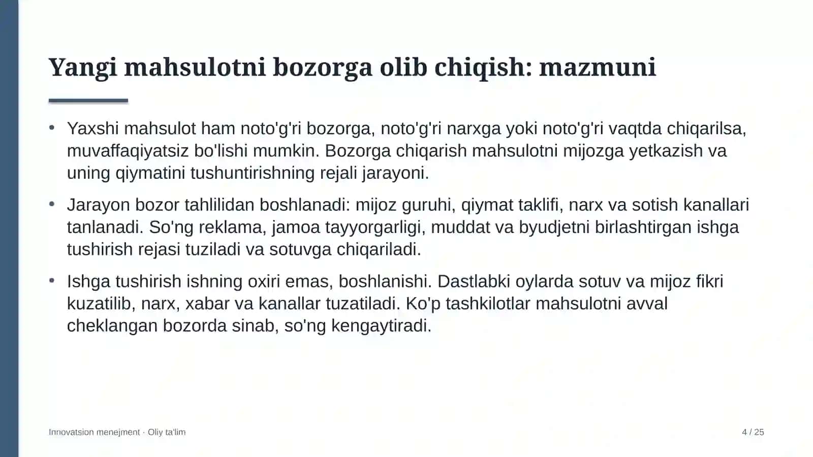 Yangi mahsulotni bozorga olib chiqish 4