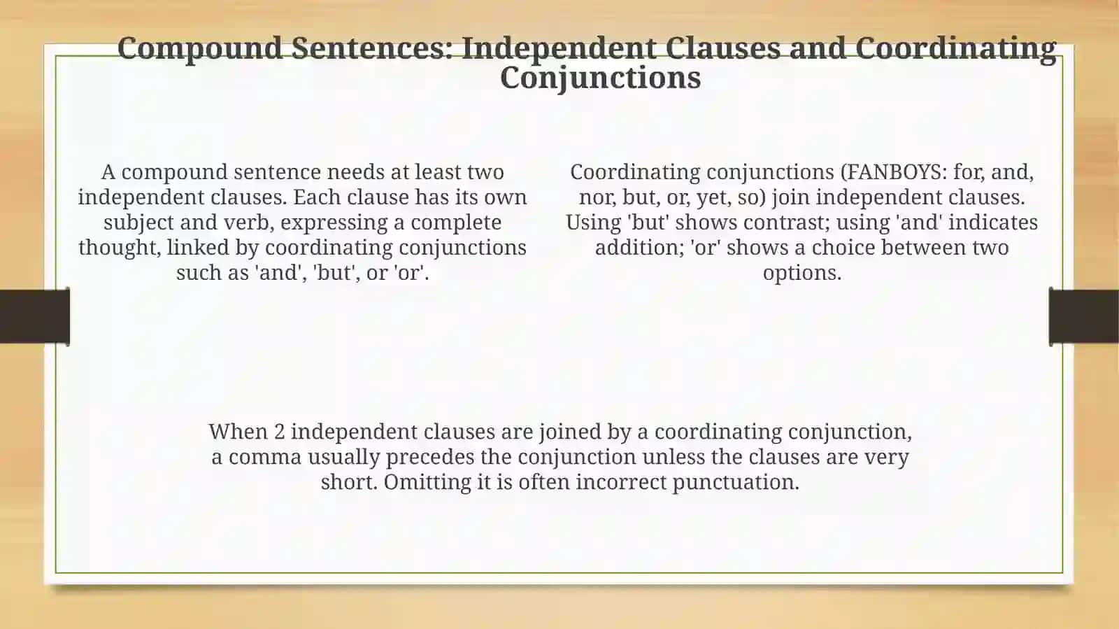 Analysis of simple, compound sentences 4
