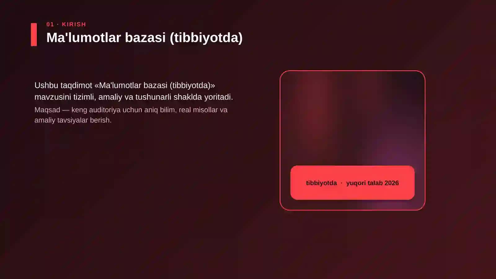 Ma'lumotlar bazasi (tibbiyotda) 4