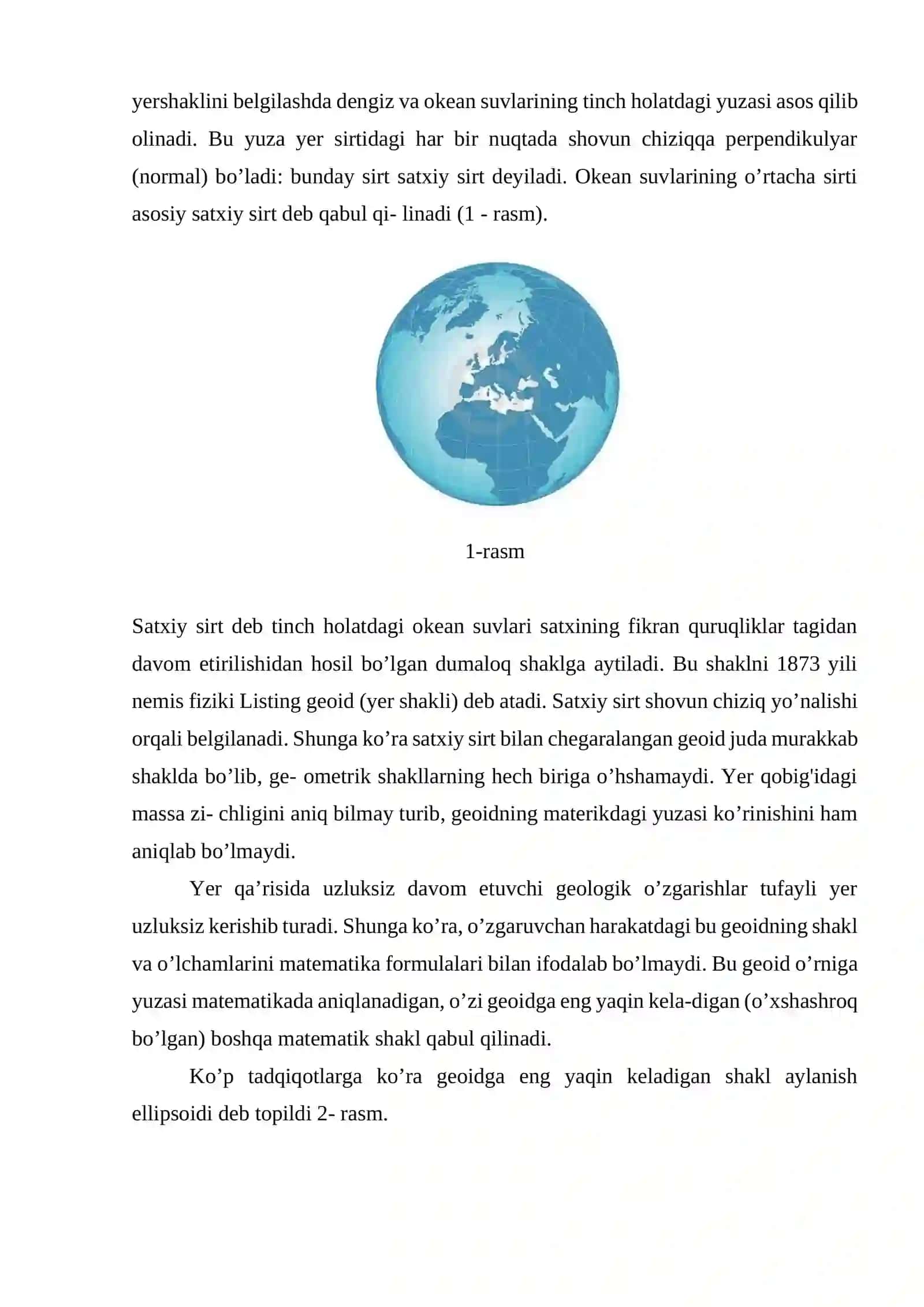 Geodeziya to’g’risida umumiy ma’lumot 4