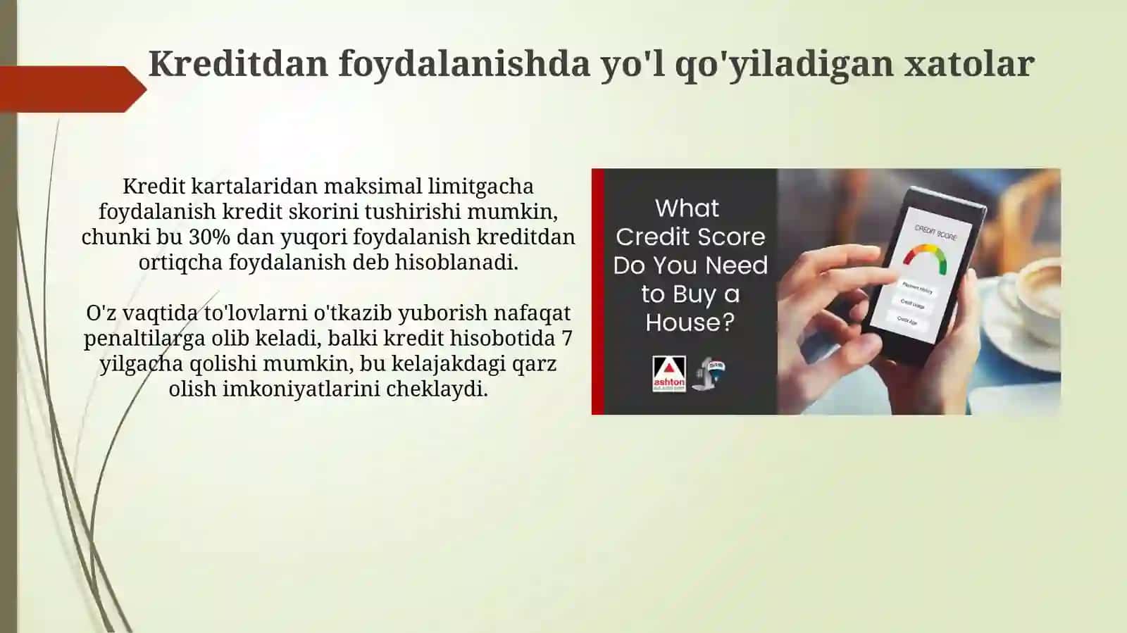 Kredit qiymatini kamaytirish va kreditdan foydalanishda yo'l qo'yiladigan xatolar 4