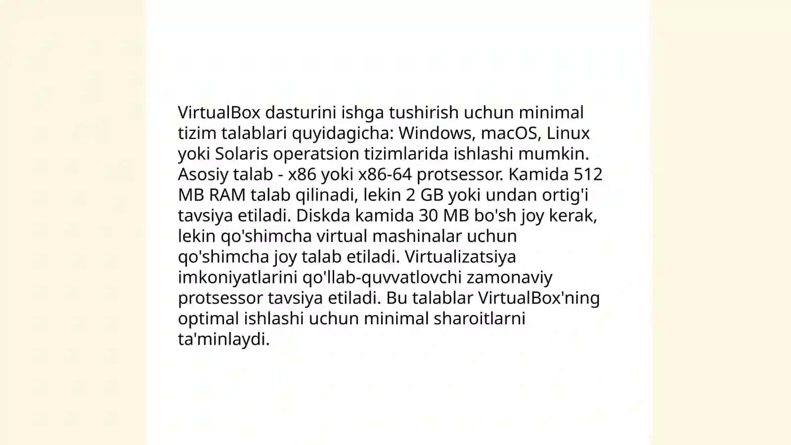 VirtualBox oʻrnatish 4