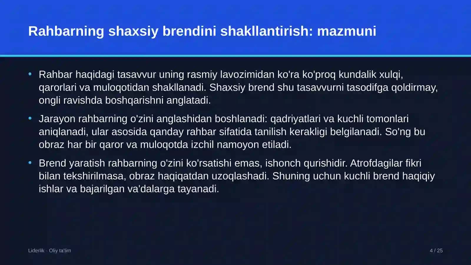 Interfeys dizayni studiyalarida rahbarning shaxsiy brendini shakllantirish 4