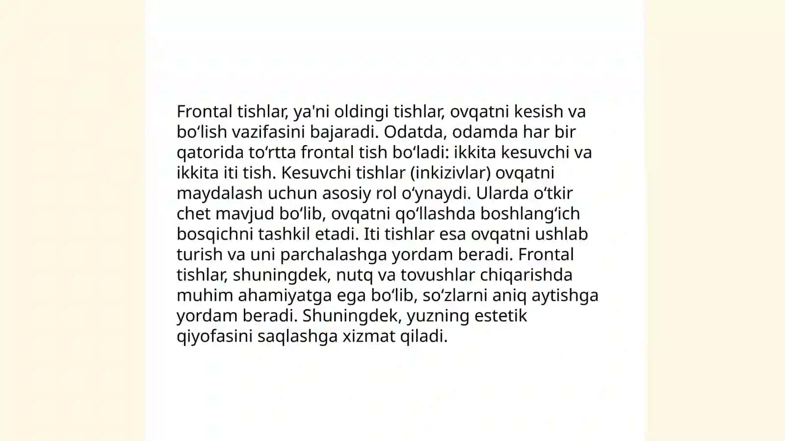 Frontal va chaynov tishlar 4