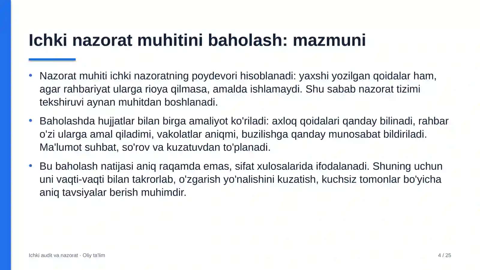 Qozonxonalarda ichki nazorat muhitini baholash 4
