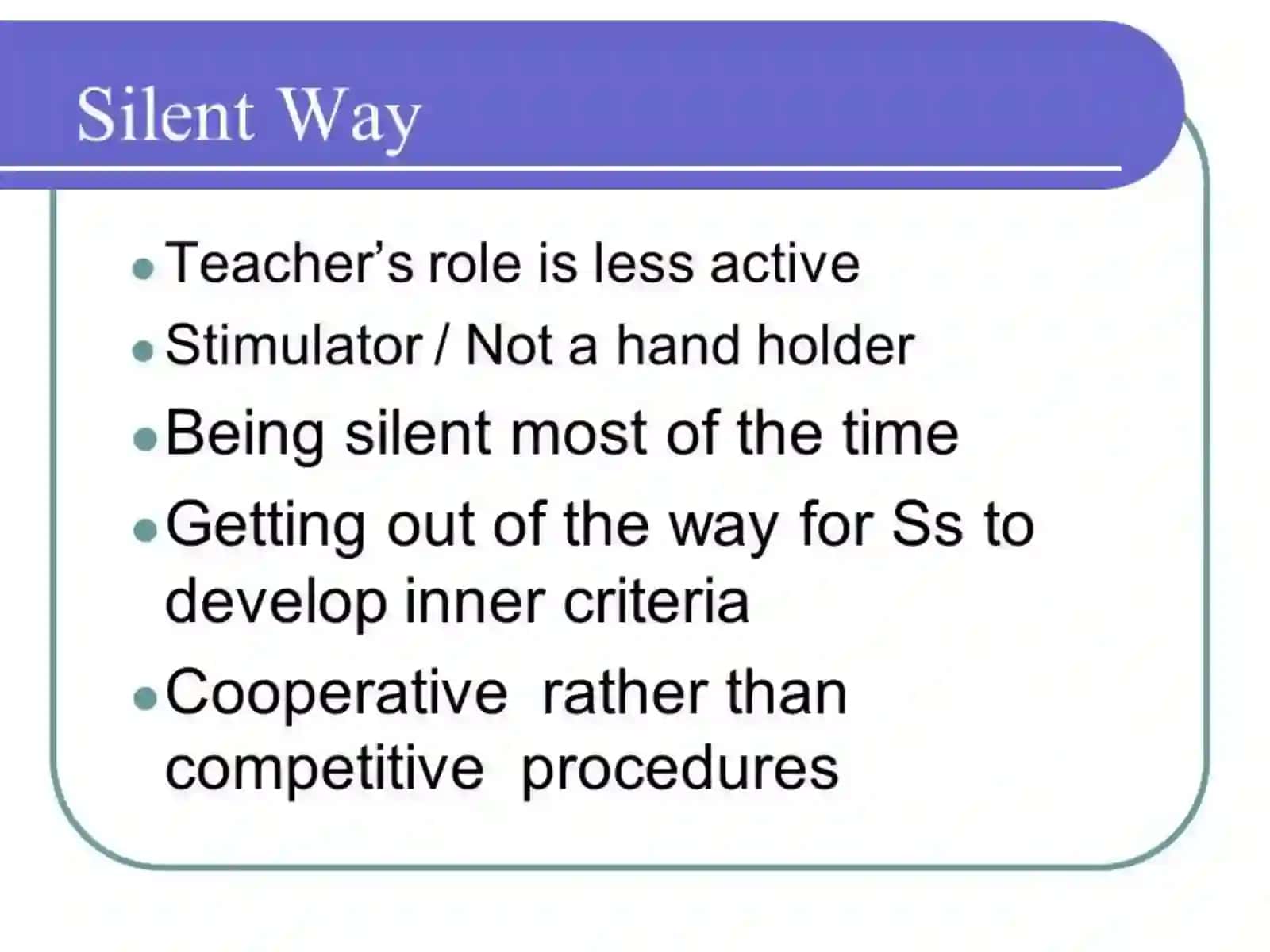 Silent method 4
