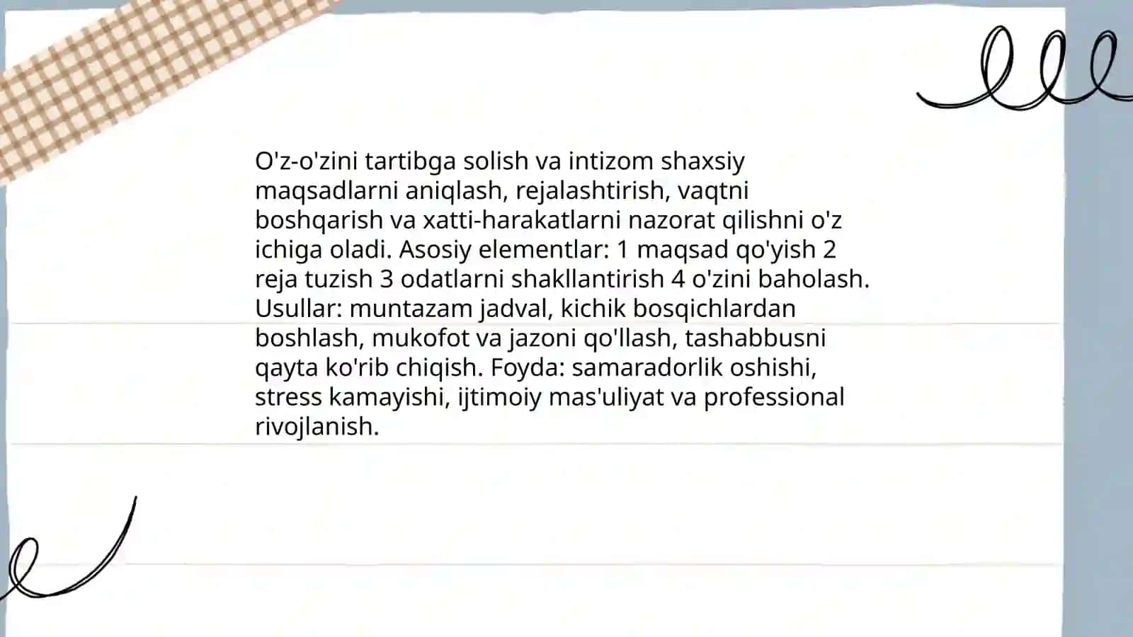 Shaxsning malaka va odatlari 4