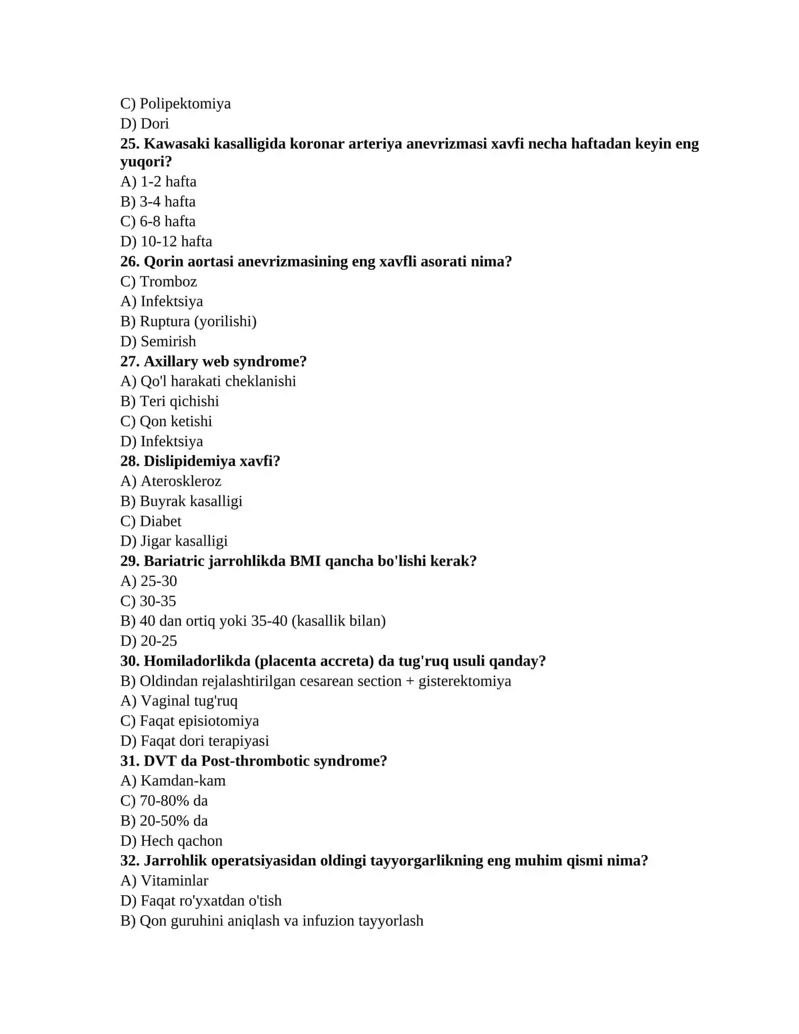 Tibbiyot ish testlari 4