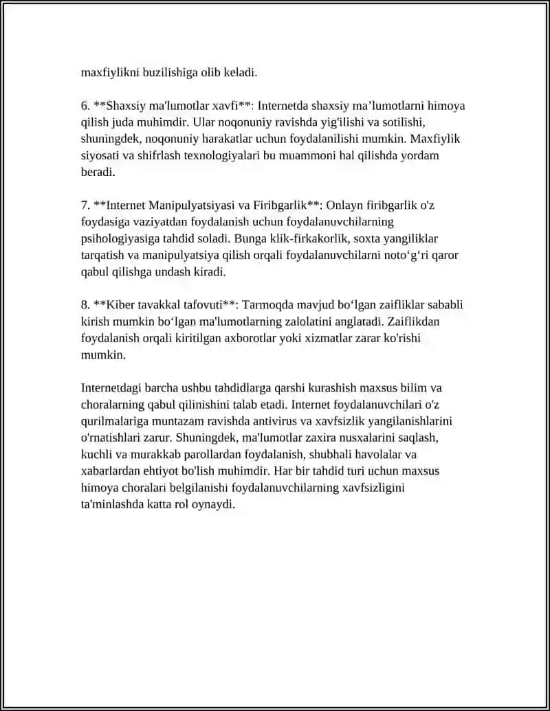 INTERNETDAGI TAHDIDLARDAN HIMOYALASH 4