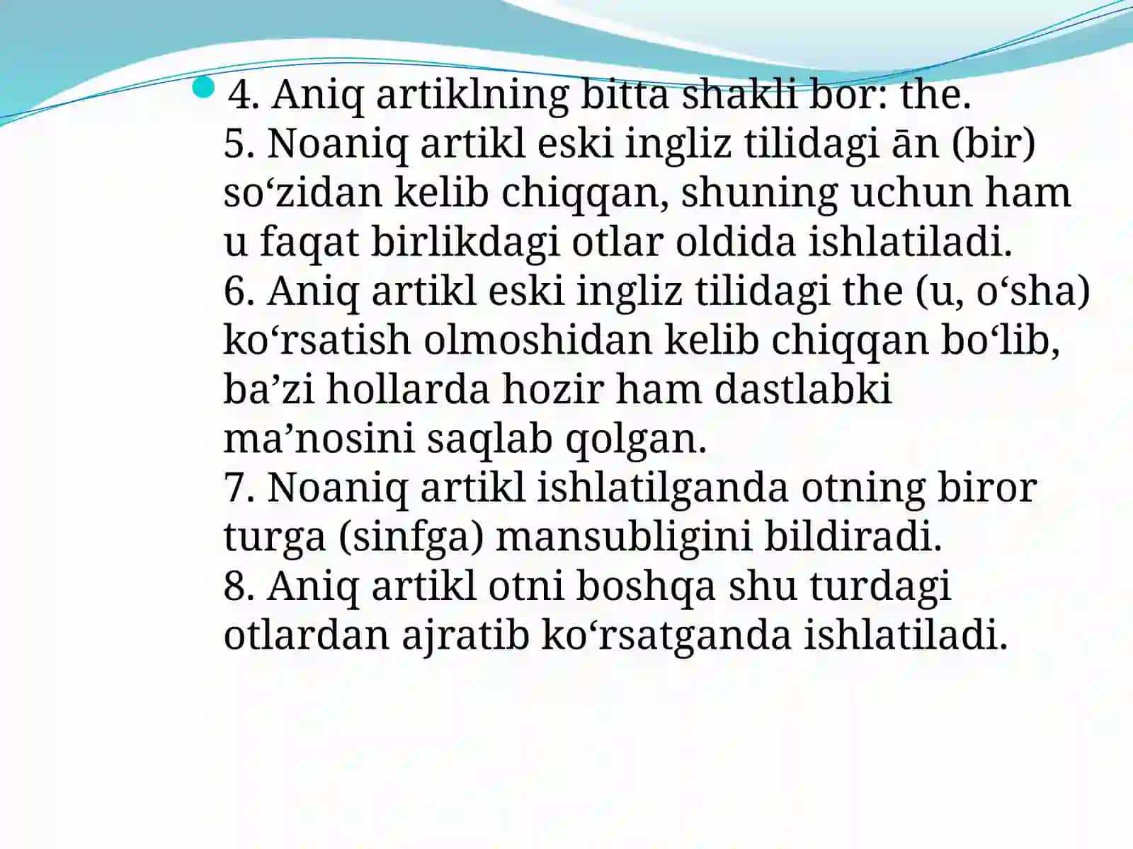 INGLIZ TILI - Articles - a, an 4
