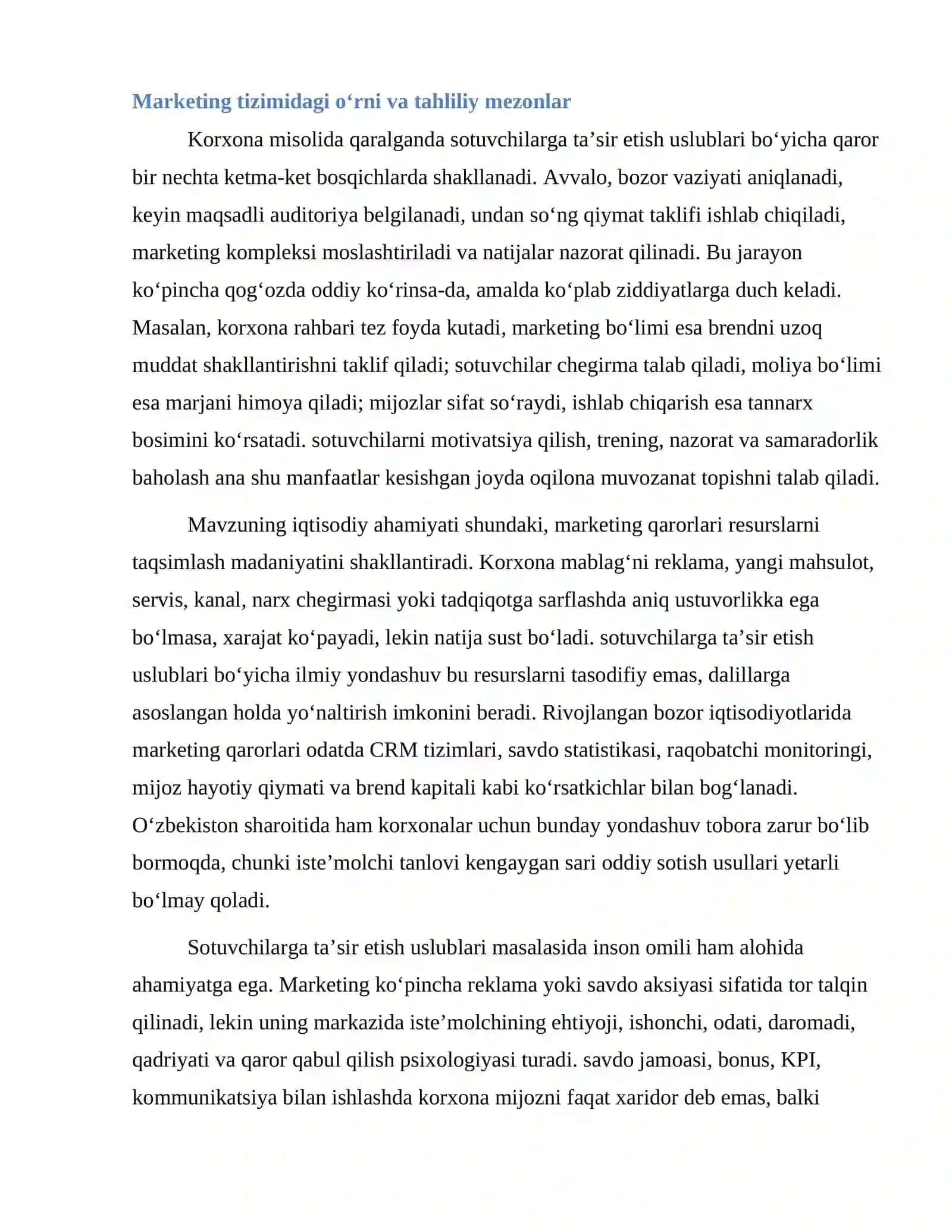 Sotuvchilarga ta’sir etish uslublari 4