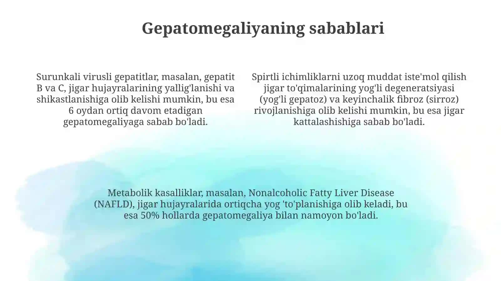 Gepatomegaliya bilan kechuvchi klinik ko'rinishlari 4