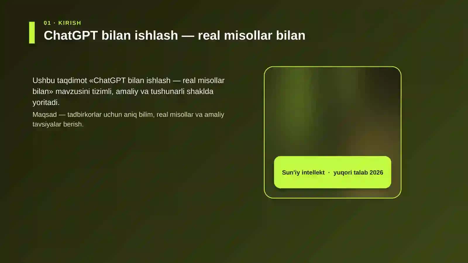 ChatGPT bilan ishlash — real misollar bilan 4
