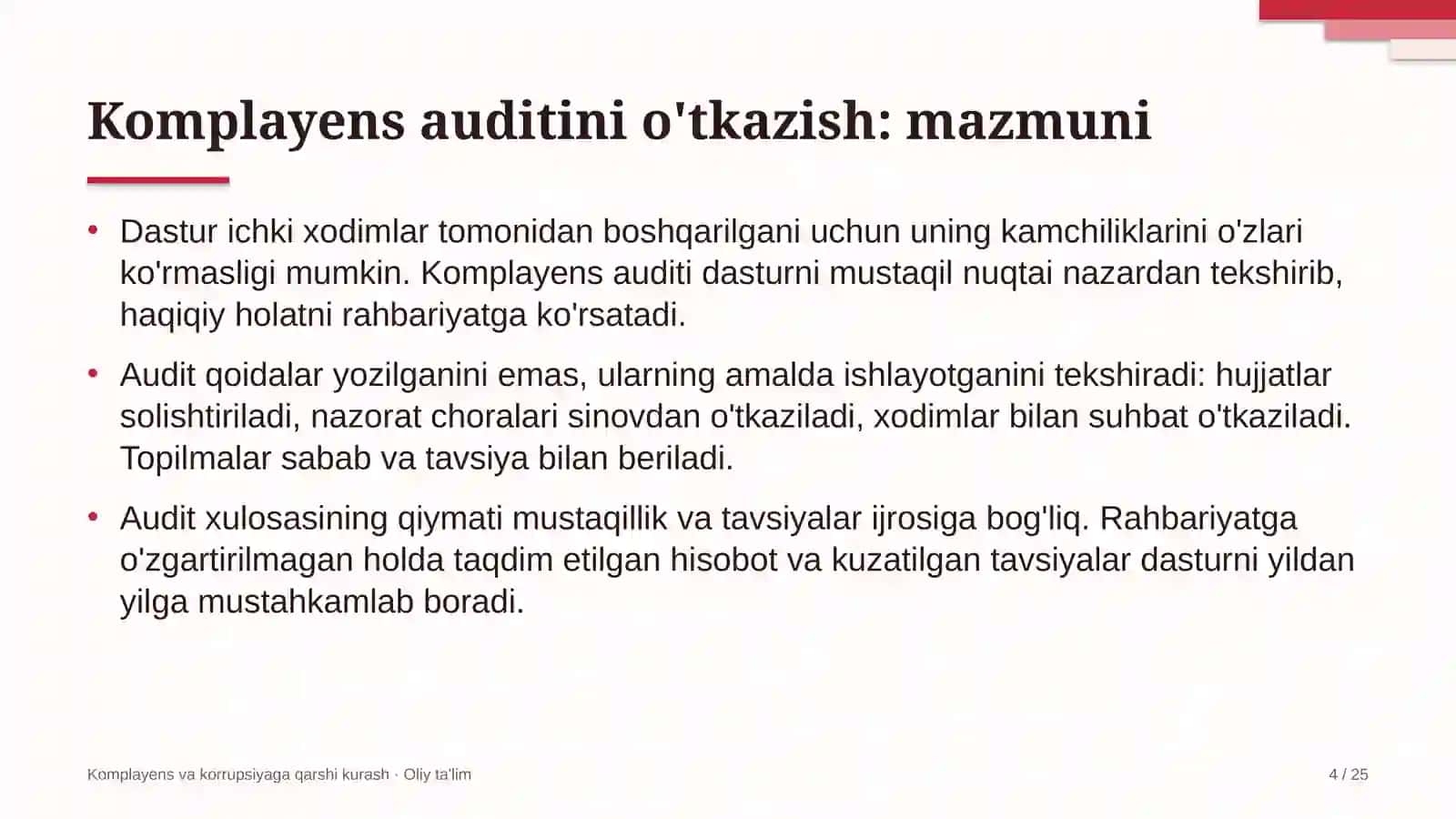 Eshik-rom ishlab chiqarish korxonalarida komplayens auditini o'tkazish 4