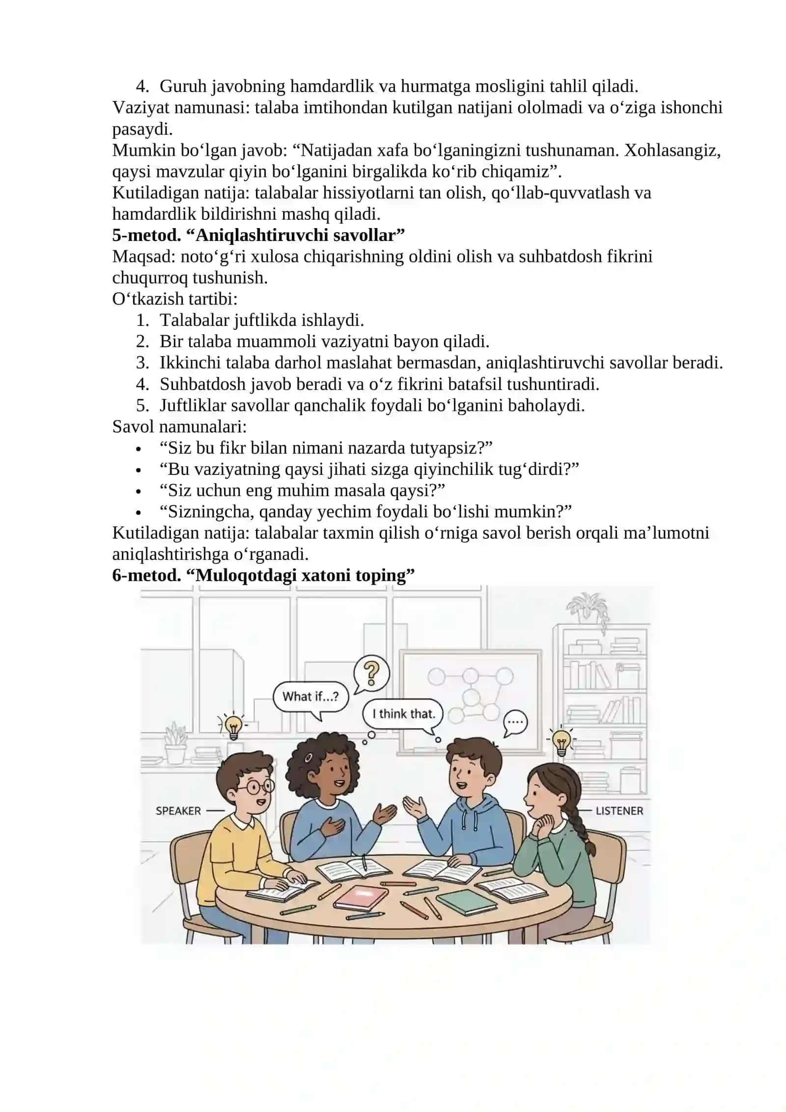 O‘zgani anglash (eshitish) va o‘zini anglatish qoidalari 4