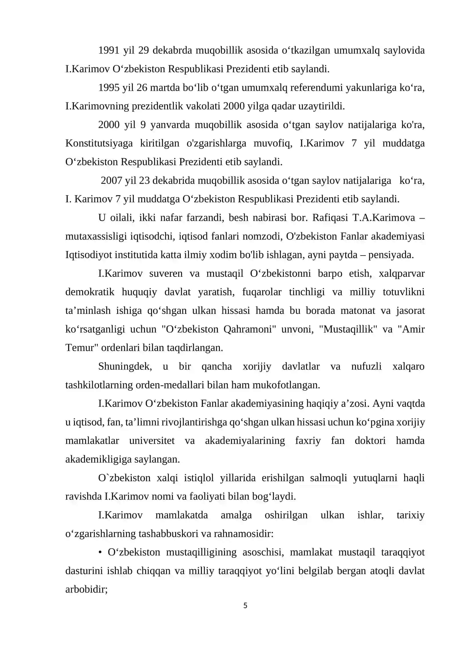ISLOM KARIMOV O ZBEK DAVLATCHILIGINING ASOSCHISI 4