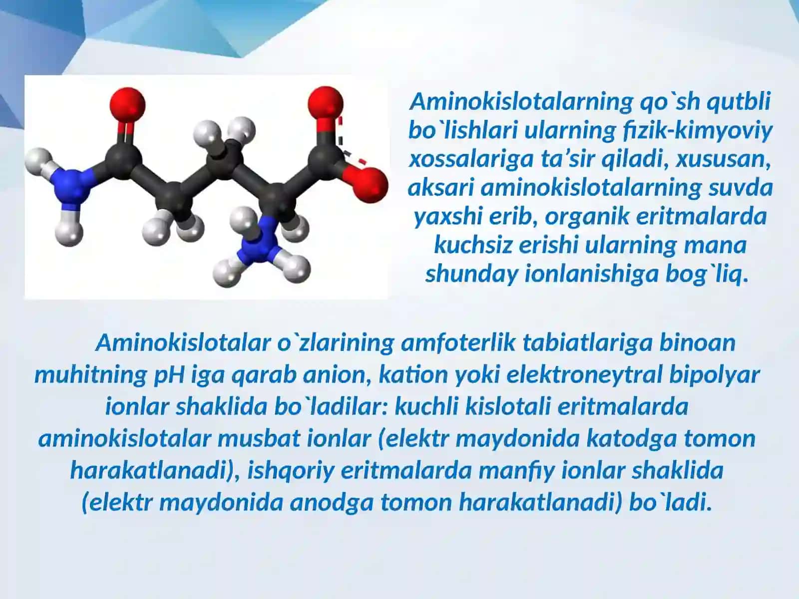 Aminokislotalarning xossalari 4