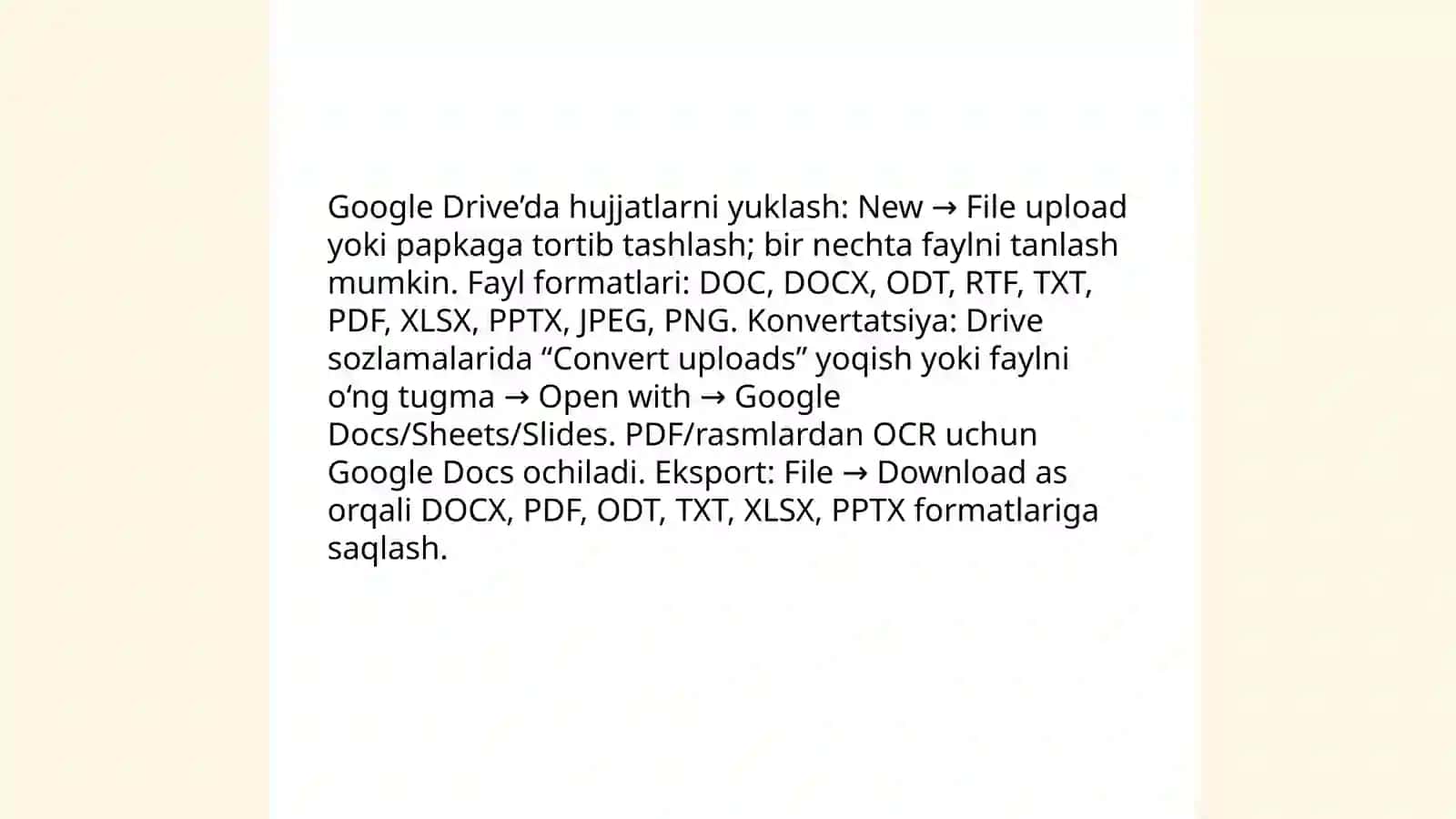 Google driveda hujjatlar bilan ishlash 4