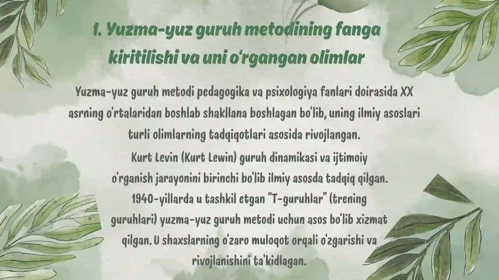 Yuzma-yuz gurux metodi 4