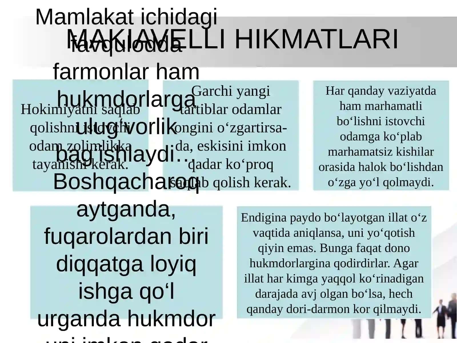 Nikkolo Makiavelli Hukmdor asari asosida 4