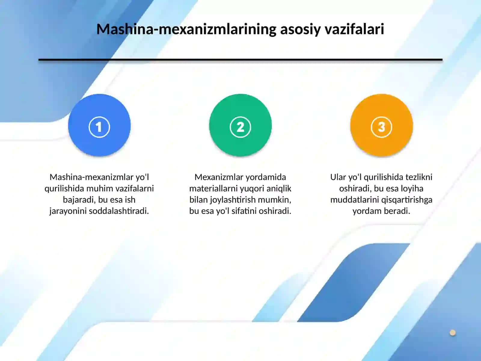 Avtomobil yo'llarida mexanizmlar turlari 4