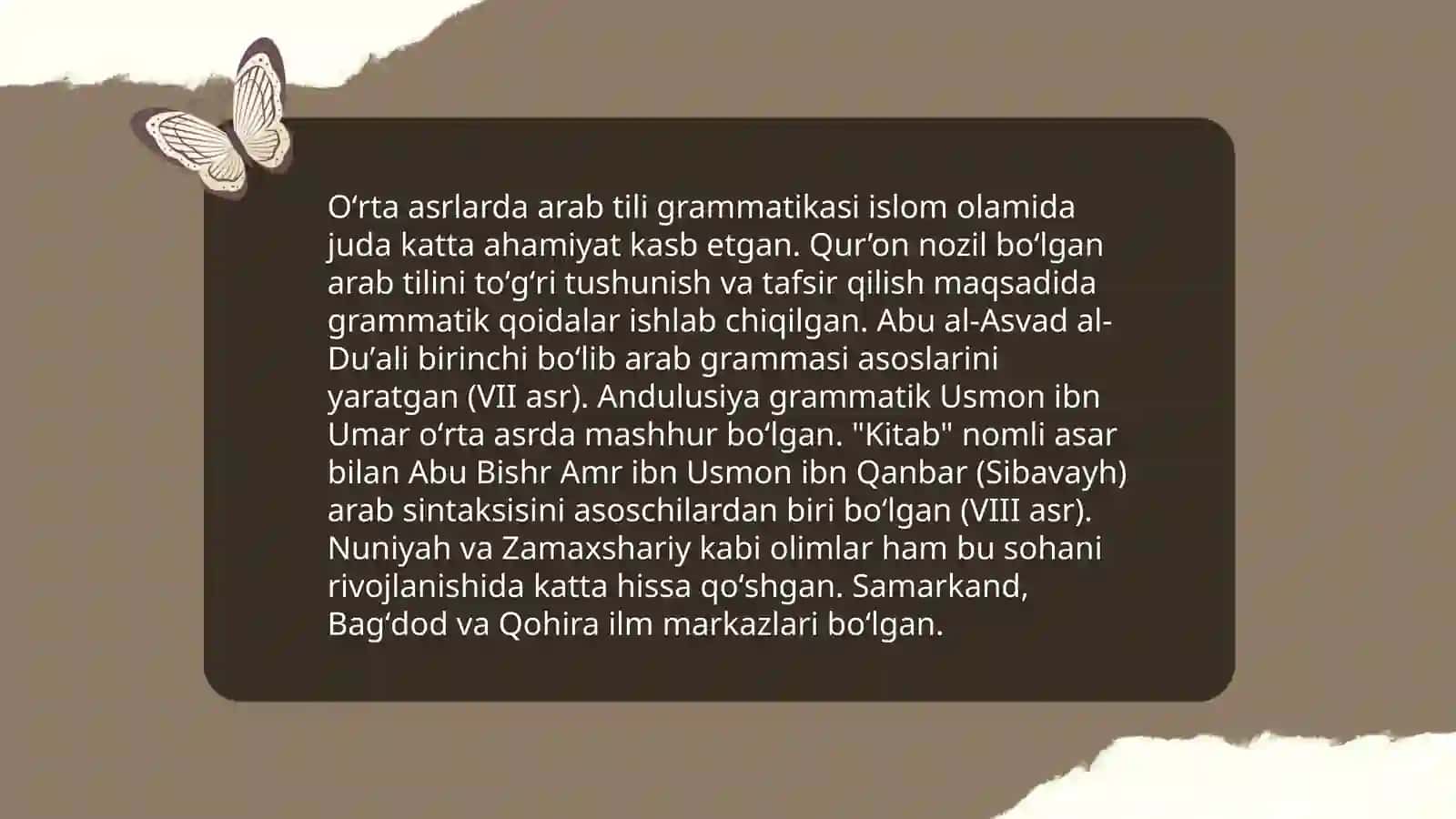 Õrta asrlarda arab va õrta osiyo tilshunosligi 4