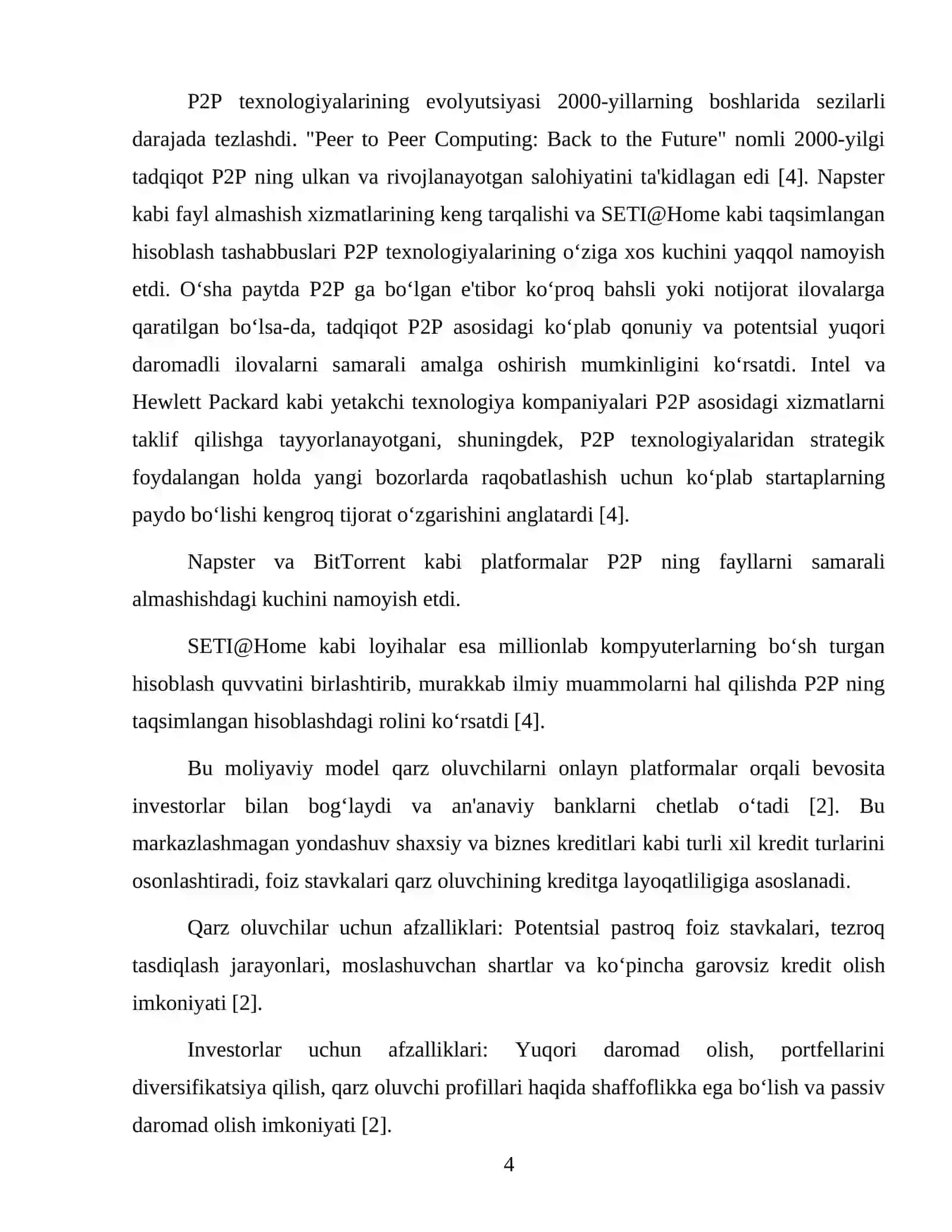 Peer-to-peer (P2P) xizmati 4