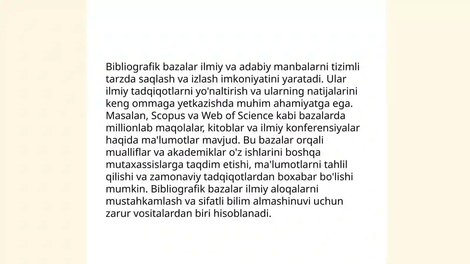 Malumotlarning bibliografik bazasi va uning mohiyati 4