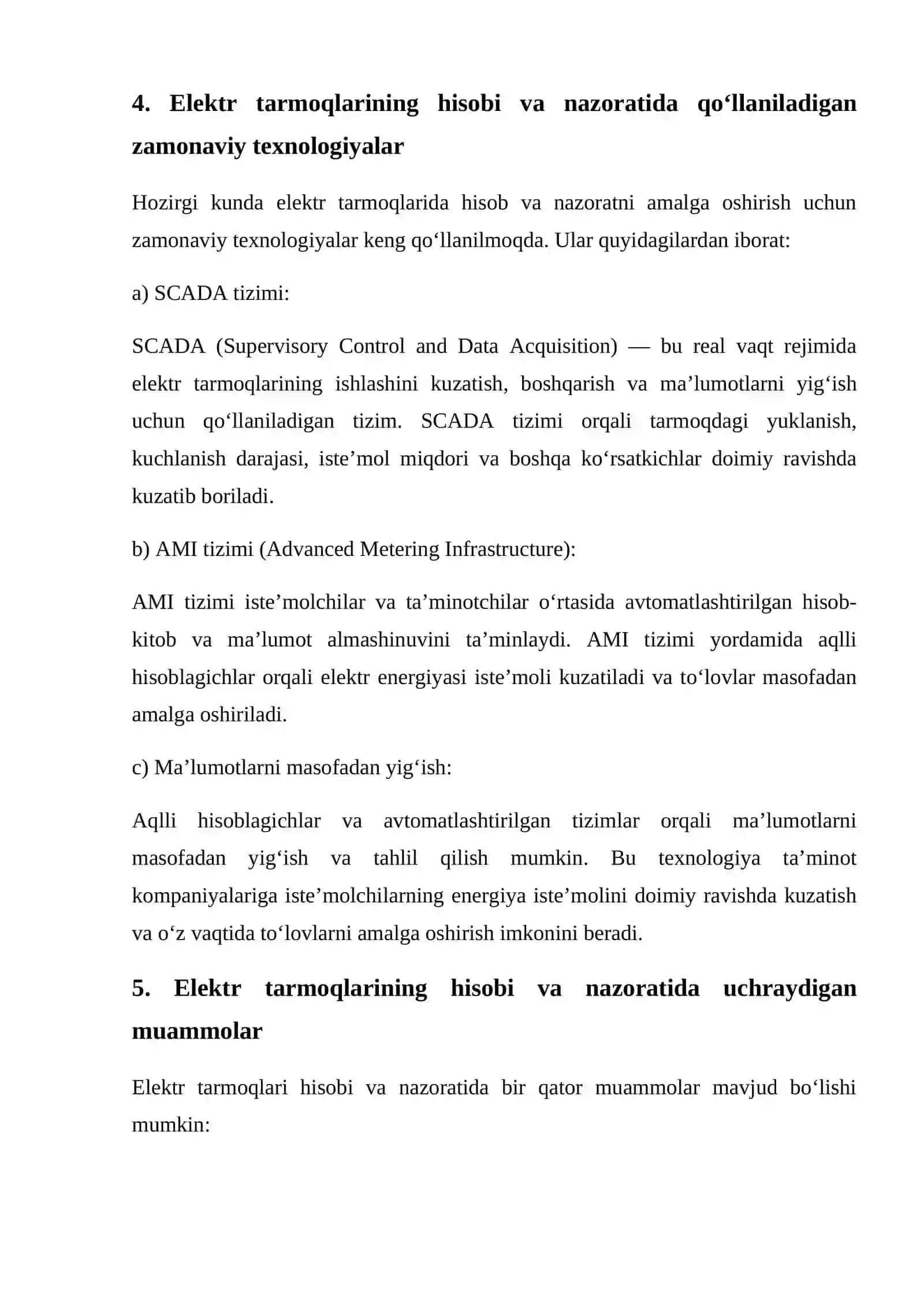 Elektr tarmoqlarining hisobi va nazorati 4