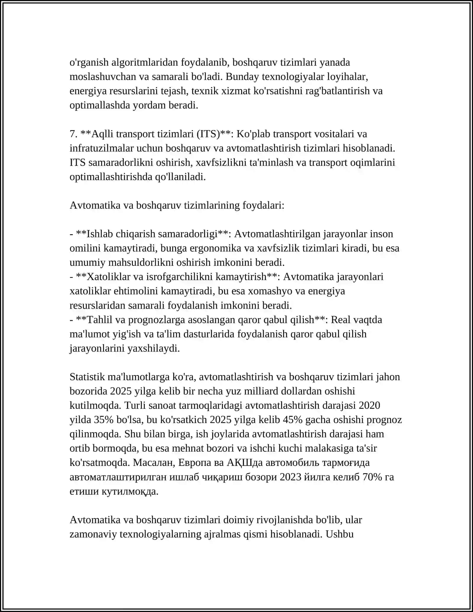 Avtomatika va boshqaruv tizimlari 4