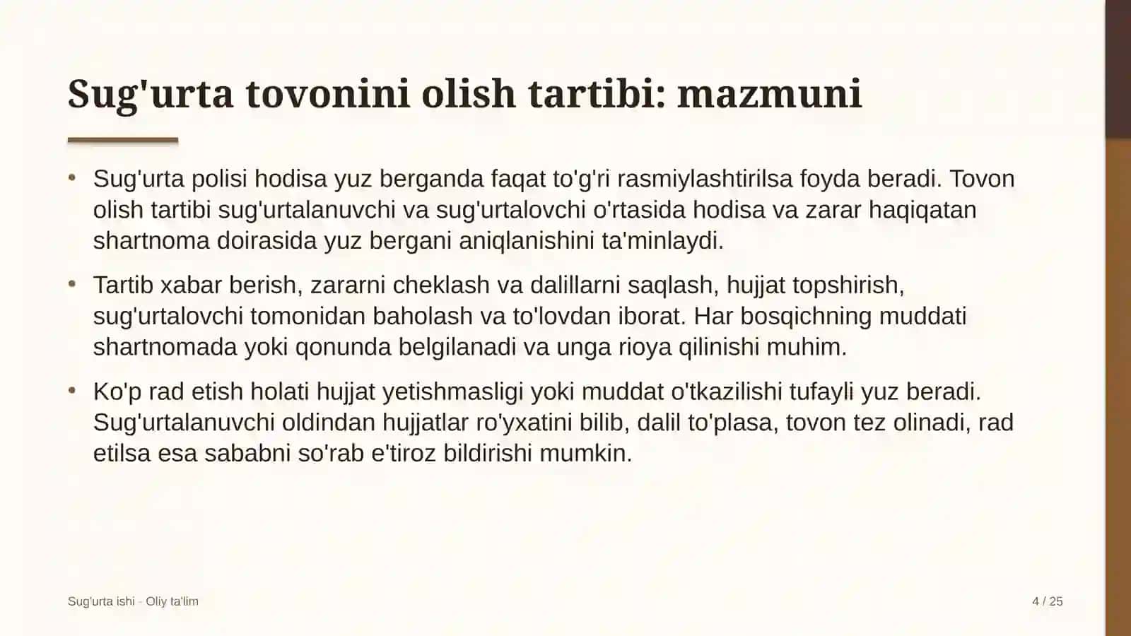 Keramik plitka ishlab chiqarishda sug'urta tovonini olish tartibi 4