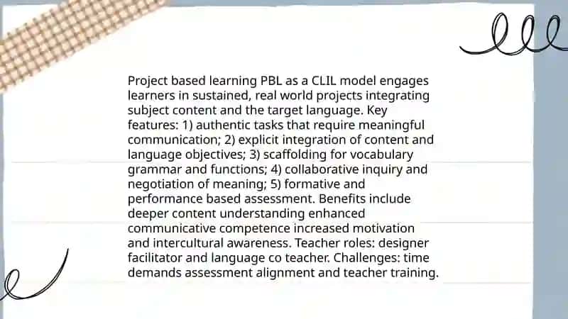 Project work: A means to promote language and content 4