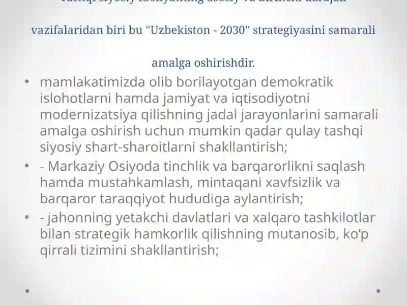 O‘zbekiston tashqi siyosatida yangi yo‘l 4