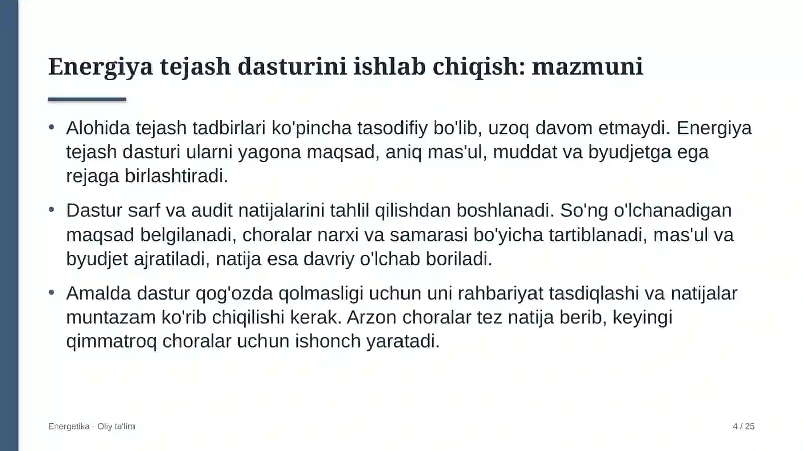 Avtosalonlarda energiya tejash dasturini ishlab chiqish 4
