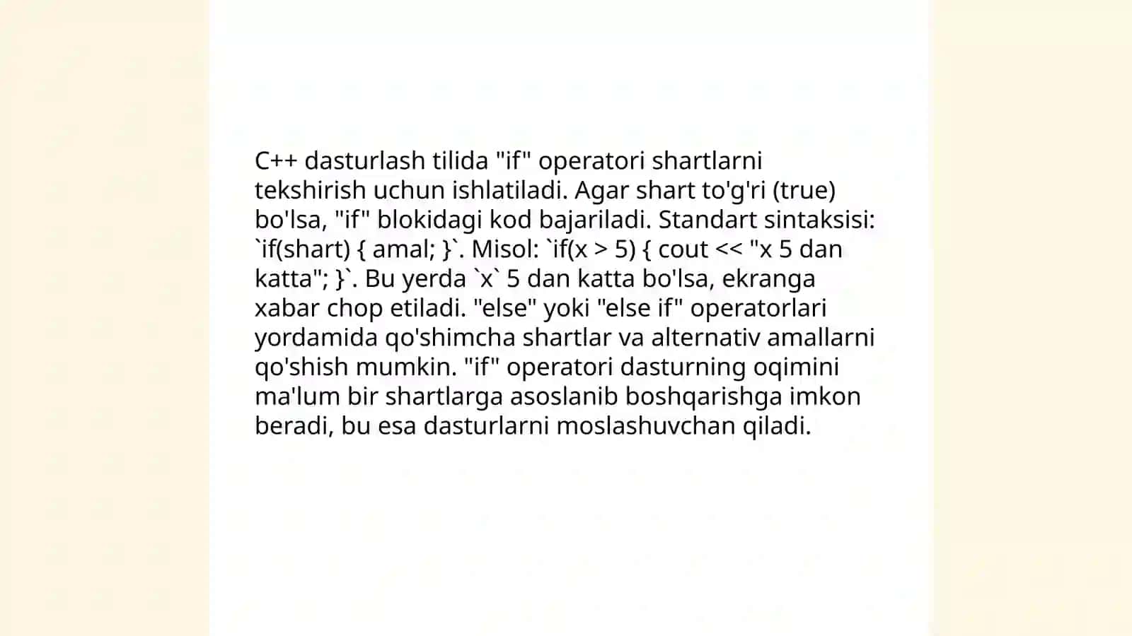 C++ da shart operatorlari 4