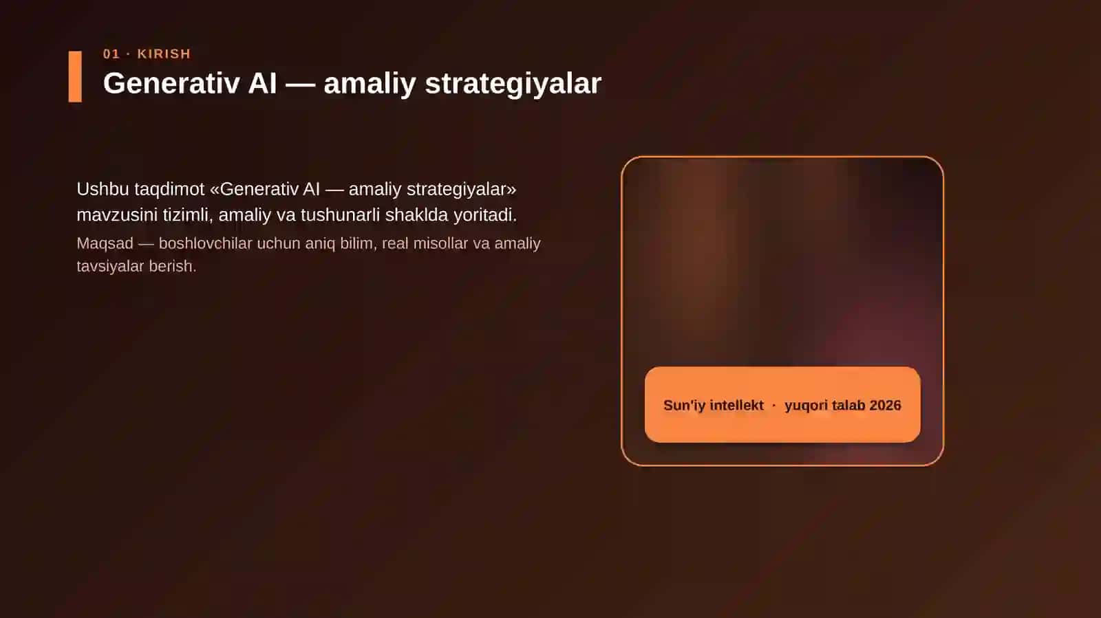 Generativ AI — amaliy strategiyalar 4