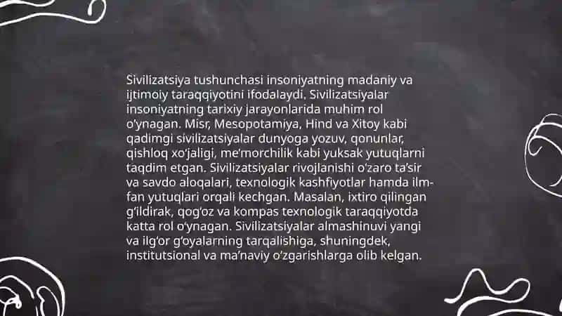 Tarix falsafasi, Sivilizatsiya va Madaniyat 4