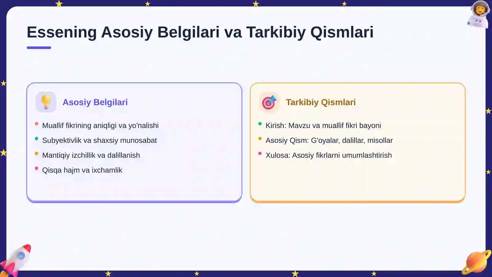 Esse yozish tartibi 4