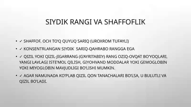 Siydik tahlili taqdimot 4