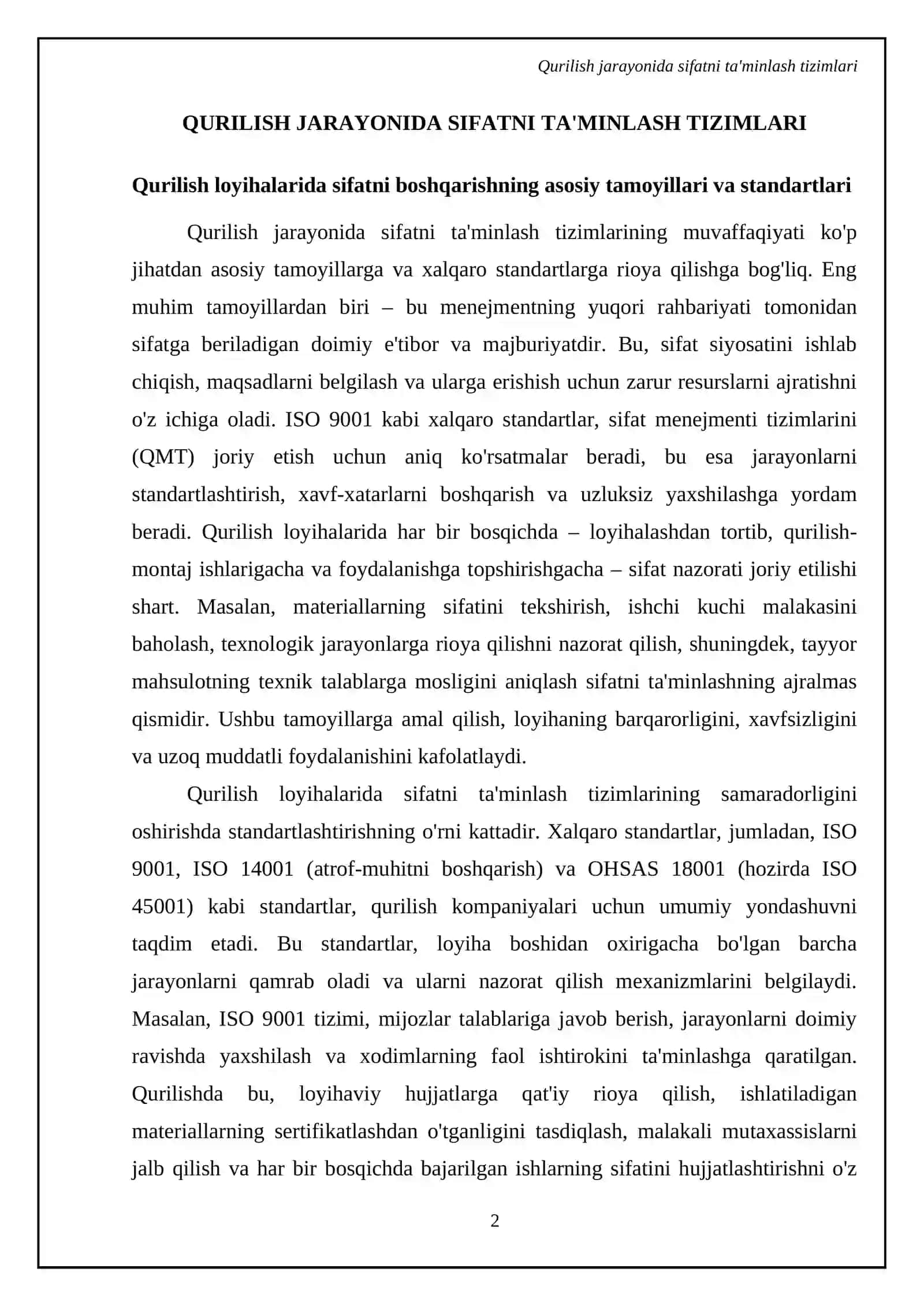 Qurilishda sifatni boshqarish va nazorat qilish 4
